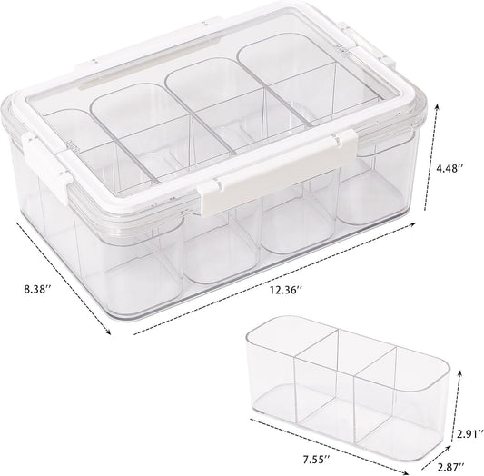Large Cable Storage Box with Lid and Handle, Clear