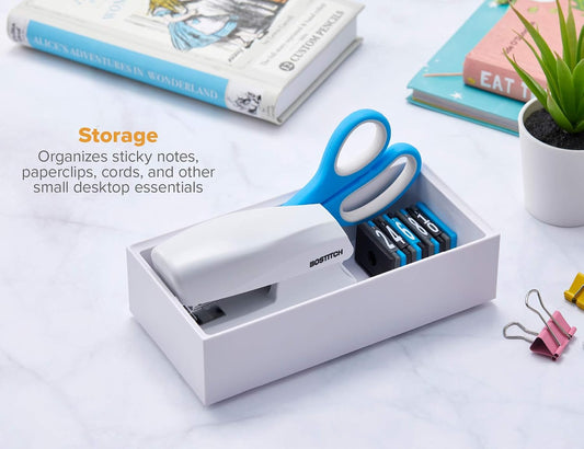 Bostitch Office Konnect Wide Accessory Tray, Desk Organizer, Storage, White