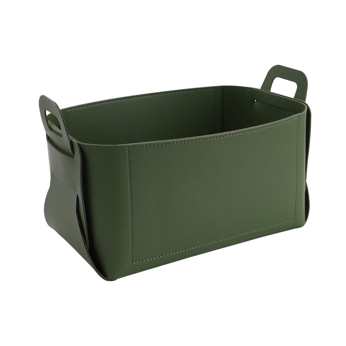 KINIVA Gift Baskets for Present-Valet Tray Organizer - Leather Dresser Organizer Box for Men and Women - Jewelry Accessories Catchall Vanity Tray for Table Desk Top (Green)