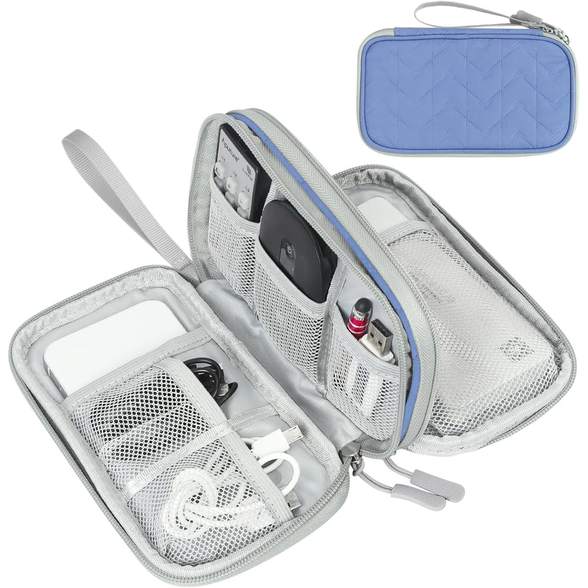 FYY Electronic Organizer, Travel Tech Pouch Bag, Medium, Black