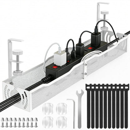 Cable Management, 25.3'' Under Desk Cable Management Tray No Drill