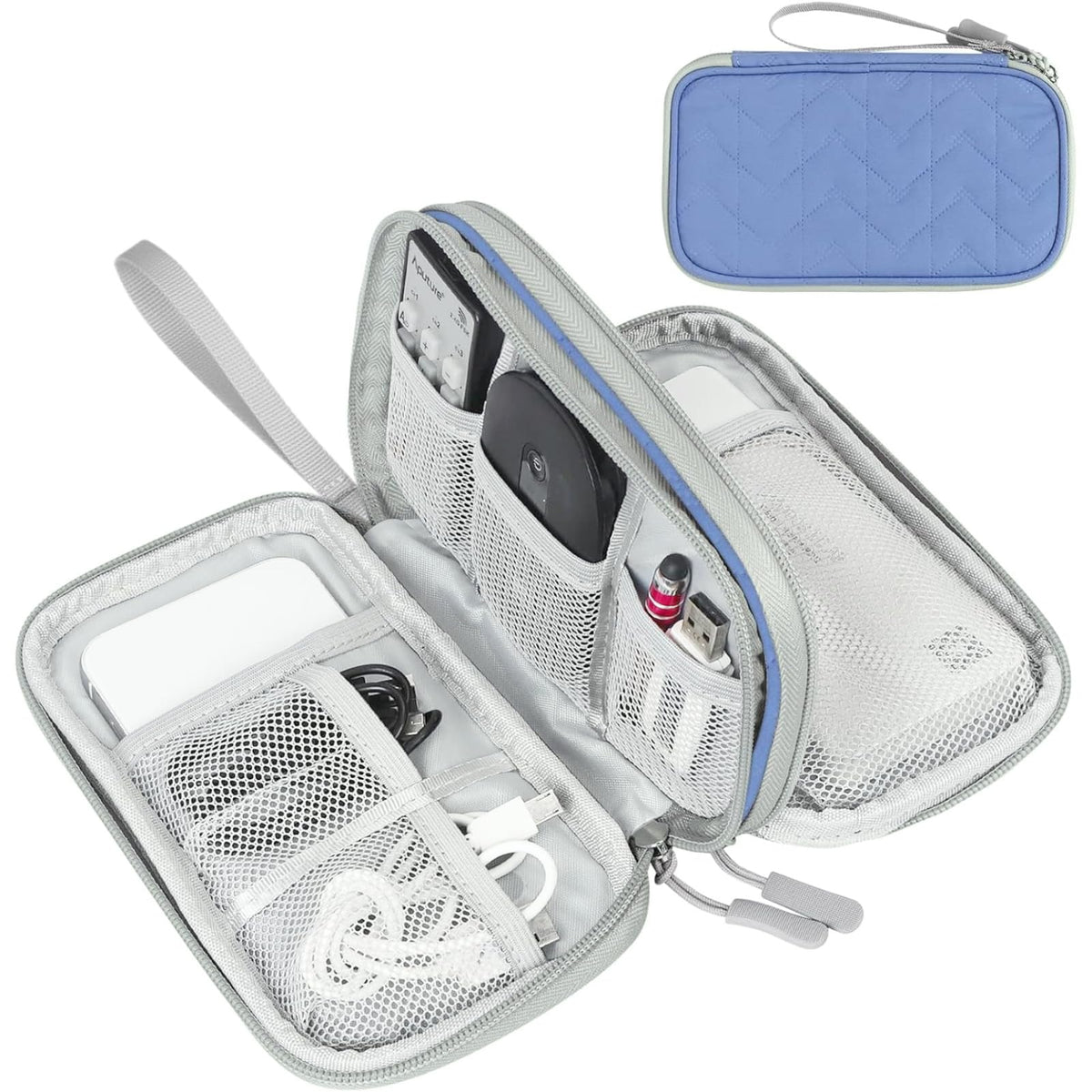 FYY Electronic Organizer, Travel Tech Pouch Bag, Medium, Black