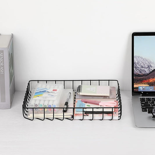BTSKY Multipurpose A4 File Tray Wire Desk Tray Organizer, Black
