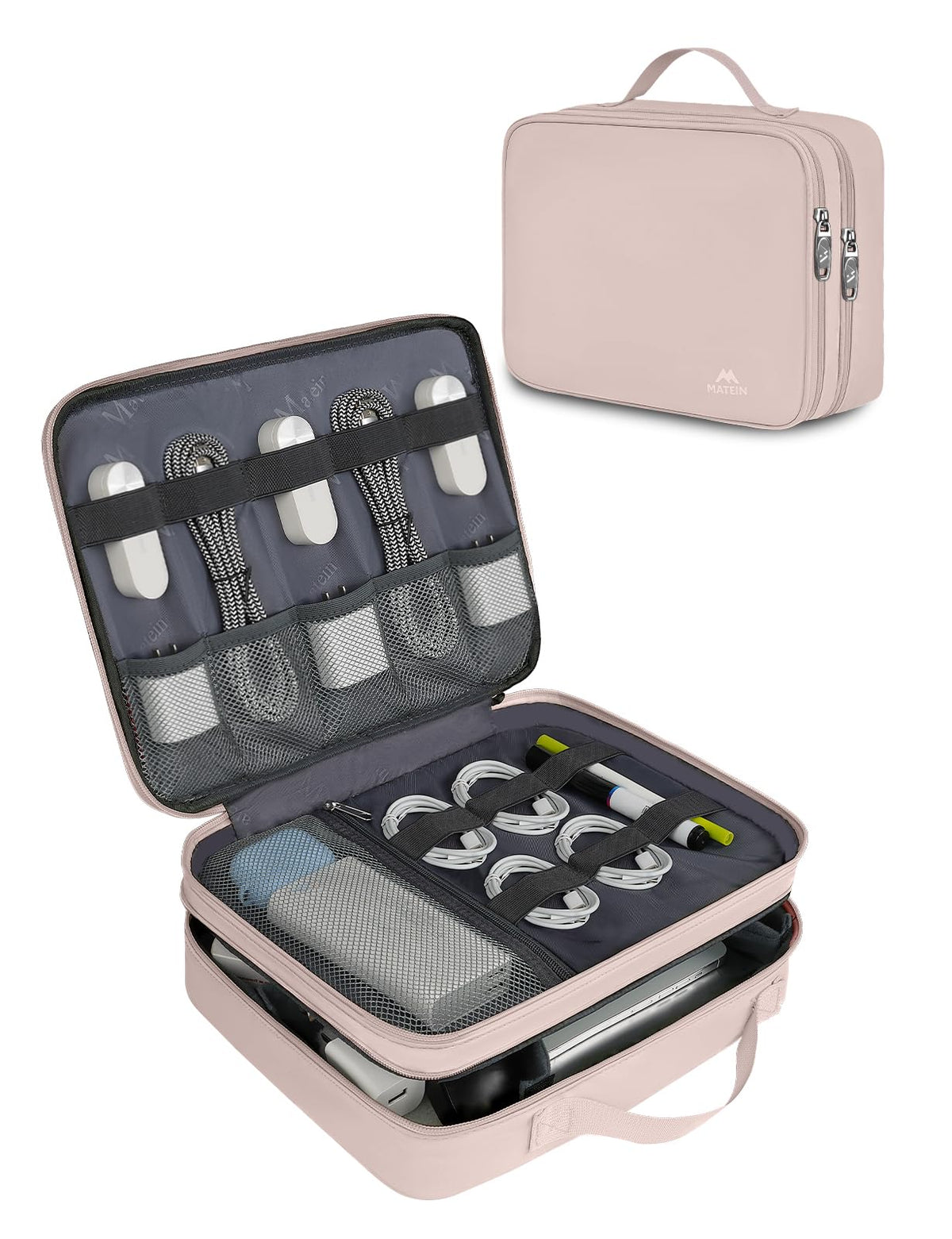 MATEIN Electronics Organizer Travel Case, Cable Organizer Bag, Black
