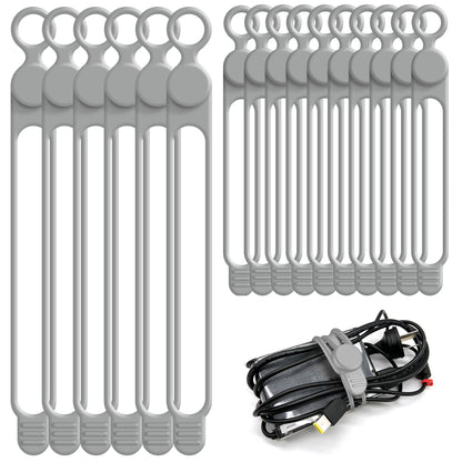 24Pcs Silicone Cable Ties, Cord Organizer Cable Management-Multi