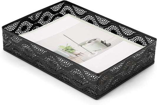 Desk Paper Tray Organizer, Metal Mesh Storage Basket for Office Home