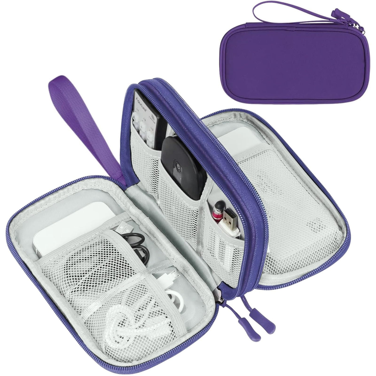 FYY Electronic Organizer, Travel Tech Pouch Bag, Cable Organizer Black