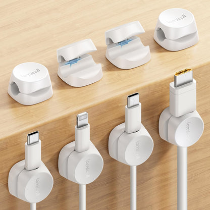 Lamicall 8 Pack Cord Organizer, [1s Lock] Cable Management Clips for Desk
