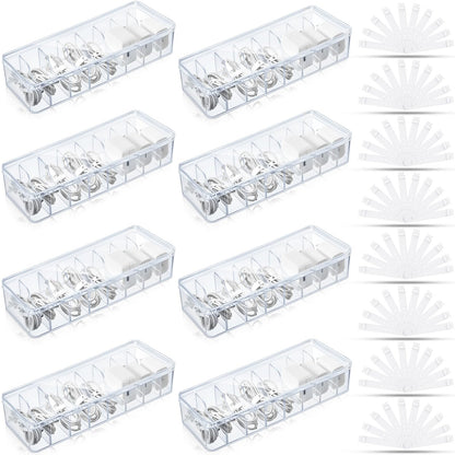 Tatuo Cord Organizer Box with Lid, Clear, 4 Pack