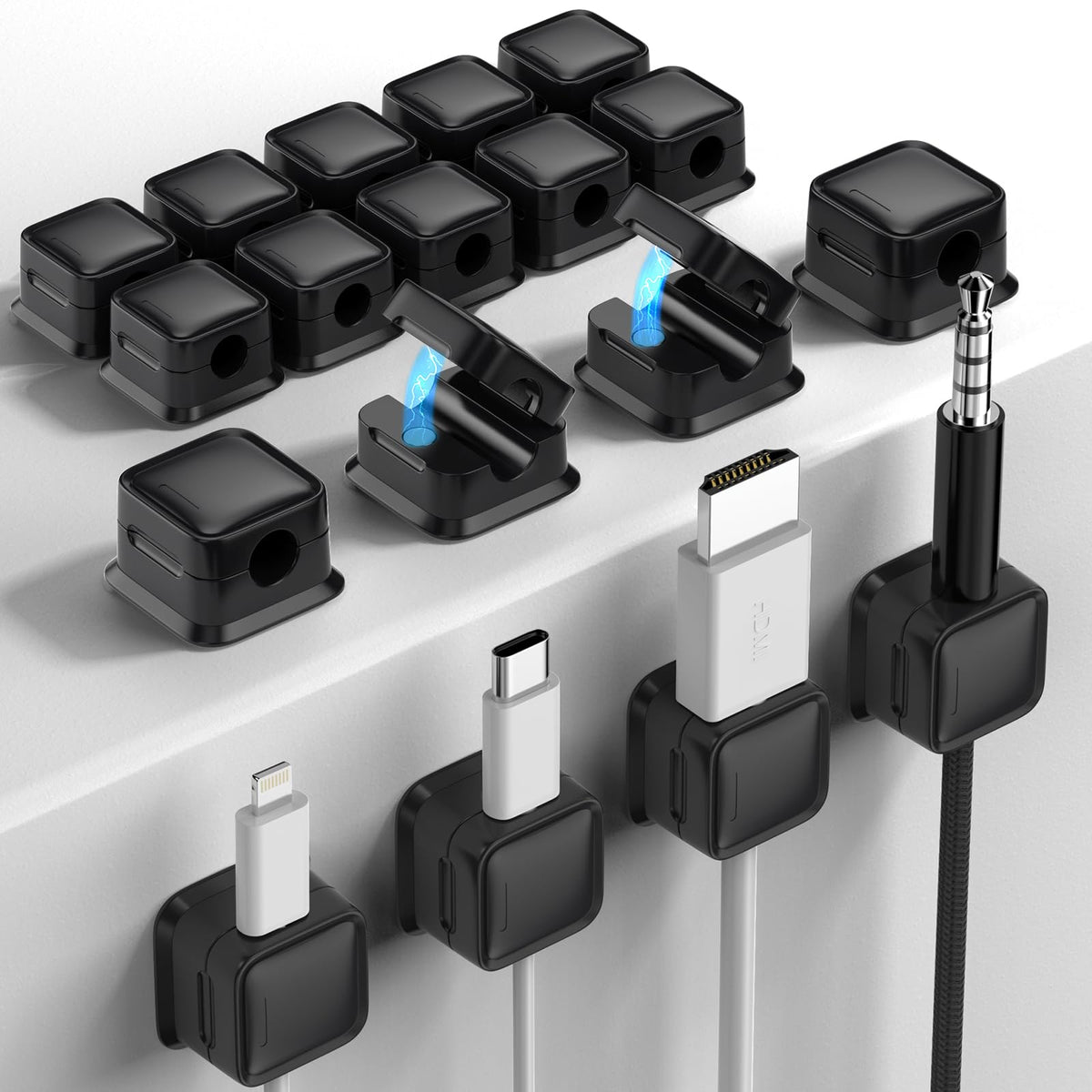 9 Pack Cord Organizer Magnetic Cable Clips Adhesive Wire Management 1s Lock