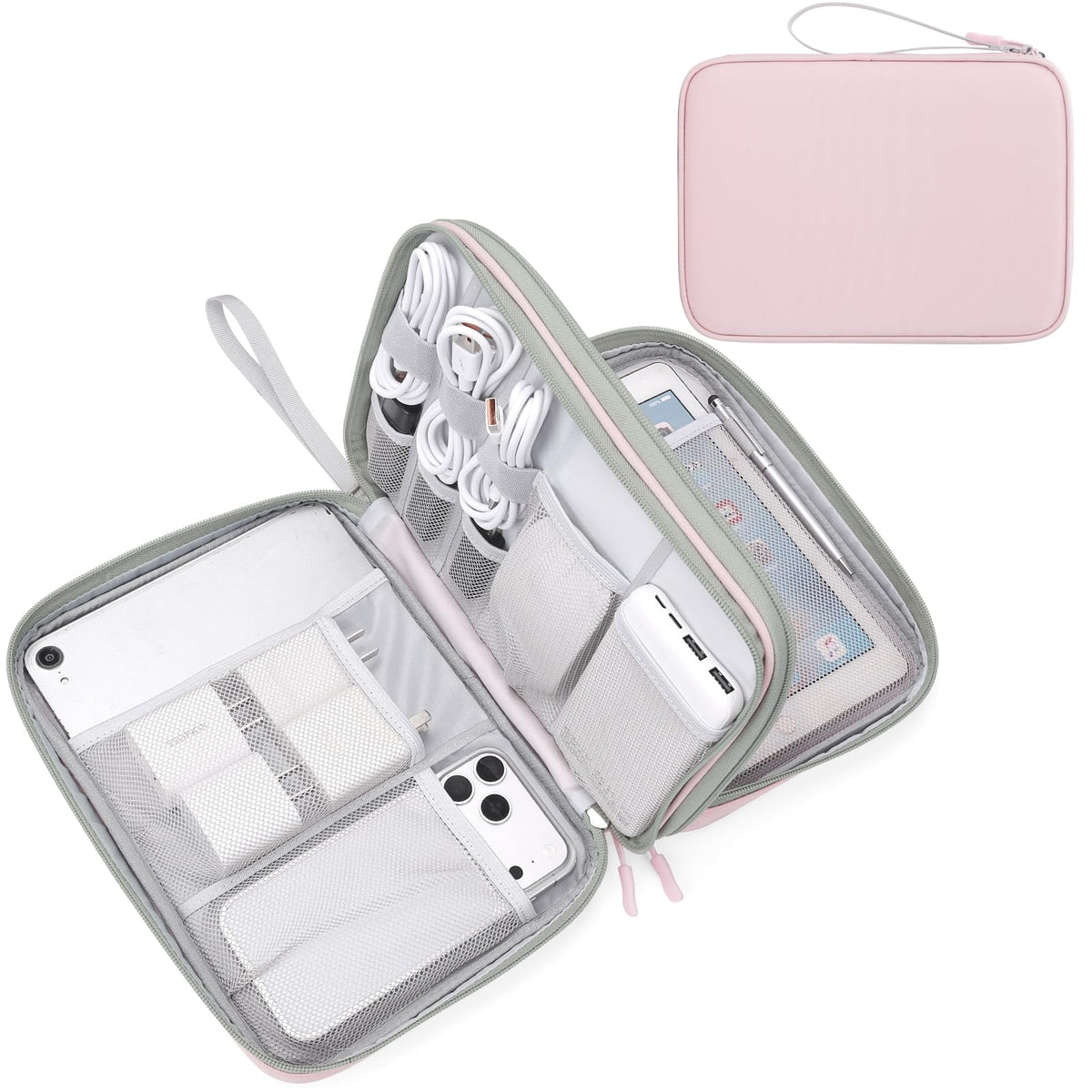 FYY Electronic Organizer, Travel Tech Pouch Bag, Medium, Black