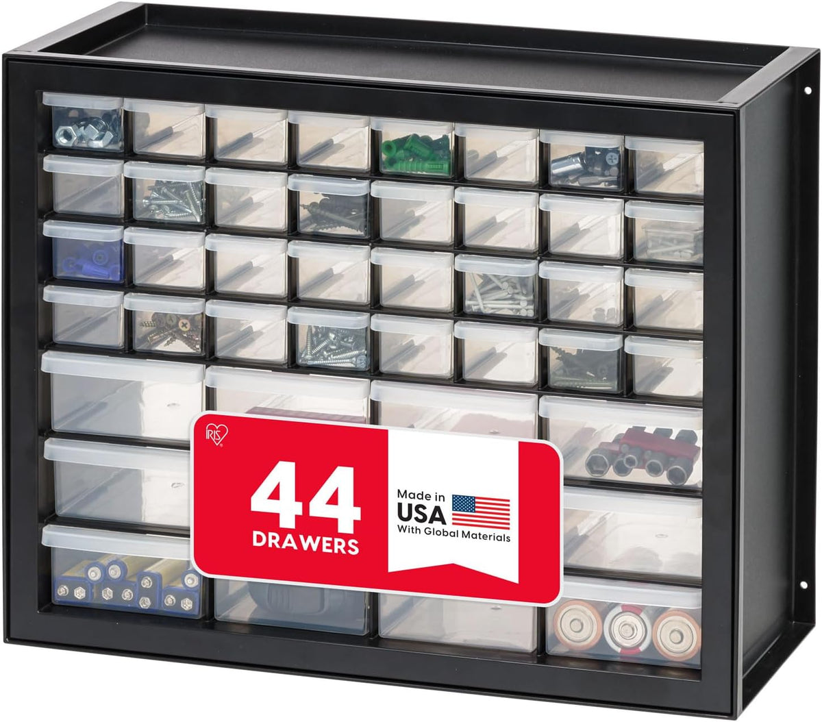 IRIS USA 44-Drawer Small Parts Storage Cabinet, Crafts, Made in USA, Black