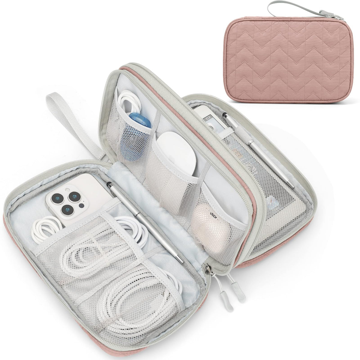 FYY Electronic Organizer, Travel Tech Pouch Bag, Medium, Black