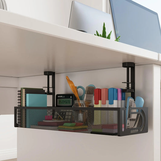 Under Desk Organizer, 1 Count Desk Cable Organizer, Cord Organizer for Desk, Under Desk Tray for Office, Home, Extension Cable Organizer, Work Organizer, Desk Accessory, Office Accessories