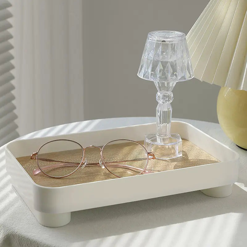 Wooden Desktop Storage Tray Perfume Aromatherapy Dressing Table Cosmetics Storage Box Multi-Function Porch Clutter Key Storage Desktop Storage Organizer