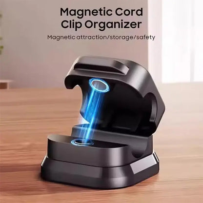 6-Pack Magnetic Cord Holder - Premium Adhesive Desk Organizers, Office Accessories for Desktop Cable Management, Charging and Storage Cable & Wire Holder for Desk, Car