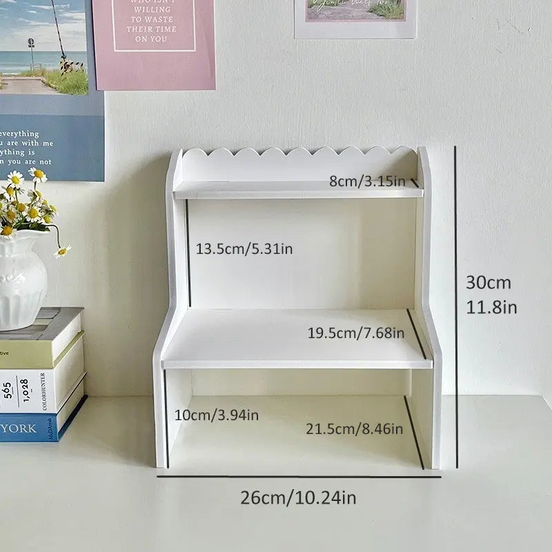 Double-Layer Storage Rack, Desktop Organizer Shelf, Multi-Functional Desk & Makeup Supplies Holder, Multi Purpose Organizers, Desk Accessories for Home and Office Use