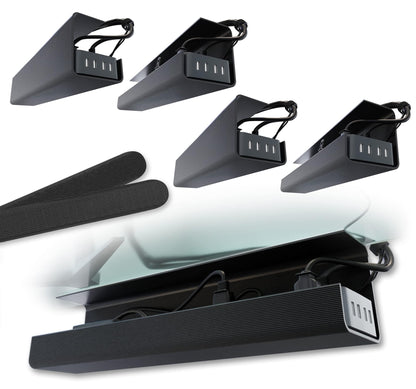 Scanfield Under Desk Cable Management Tray, No-Screw, 17-Inch, 2-Pack Black