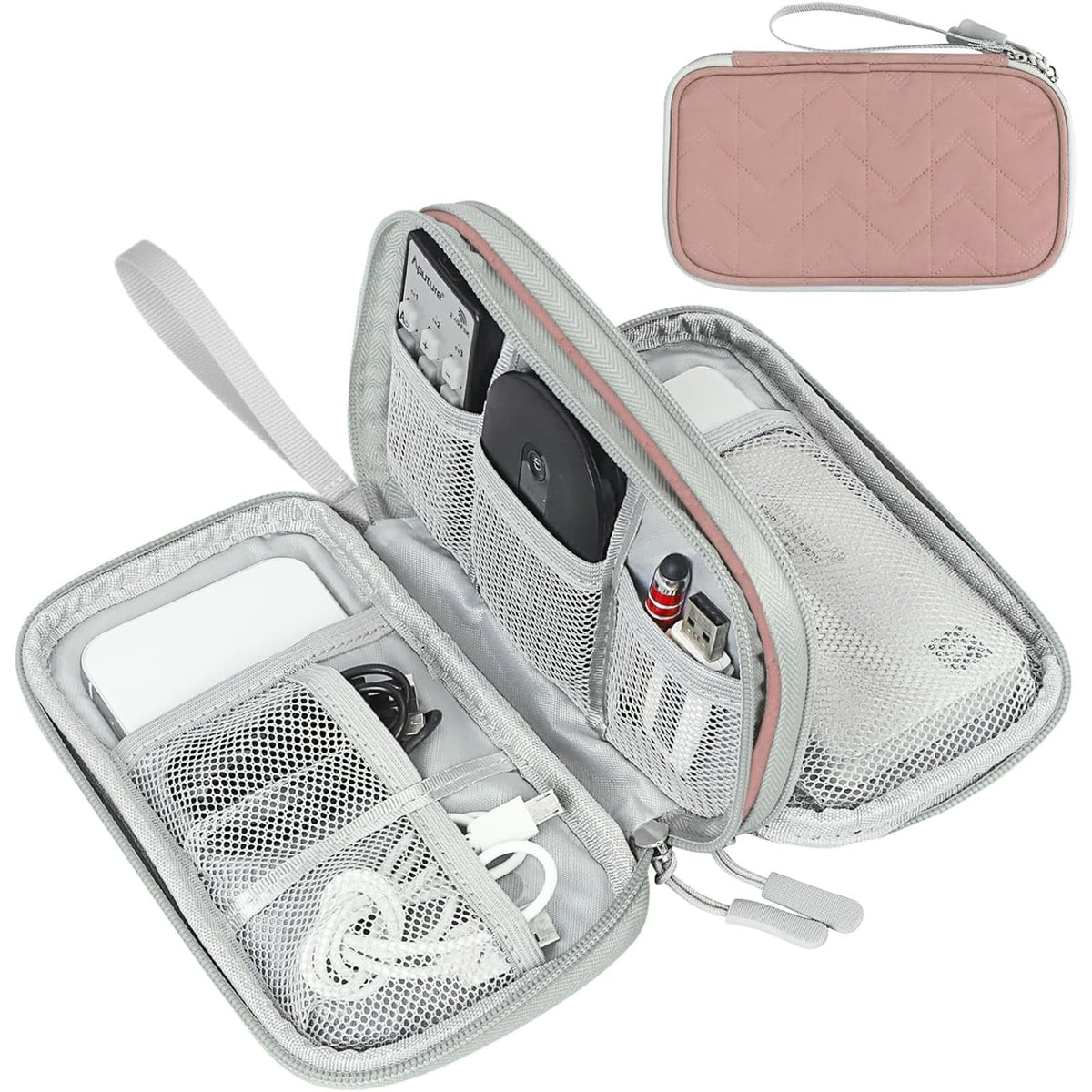 FYY Electronic Organizer, Travel Tech Pouch Bag, Cable Organizer Black