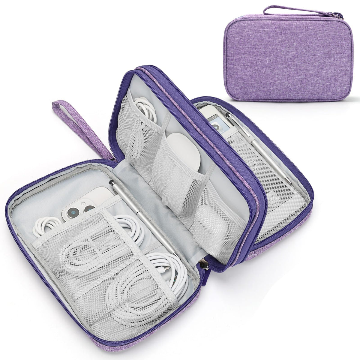 FYY Electronic Organizer, Travel Tech Pouch Bag, Medium, Black