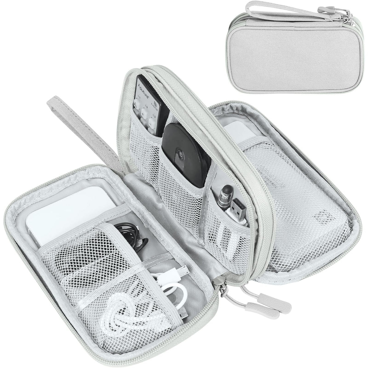 FYY Electronic Organizer, Travel Tech Pouch Bag, Medium, Black