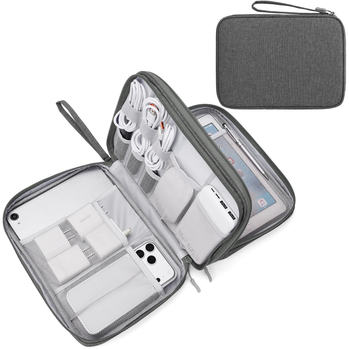 FYY Electronic Organizer, Travel Tech Pouch Bag, Medium, Black