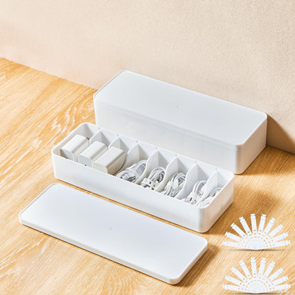 Tatuo Cord Organizer Box with Lid, Clear, 4 Pack