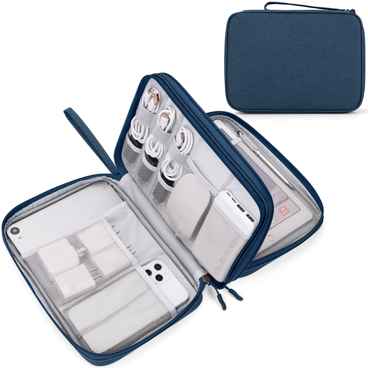 FYY Electronic Organizer, Travel Tech Pouch Bag, Medium, Black