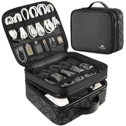 MATEIN Cord Organizer Case with Adjustable Divider, Large DJ Cable File Bag