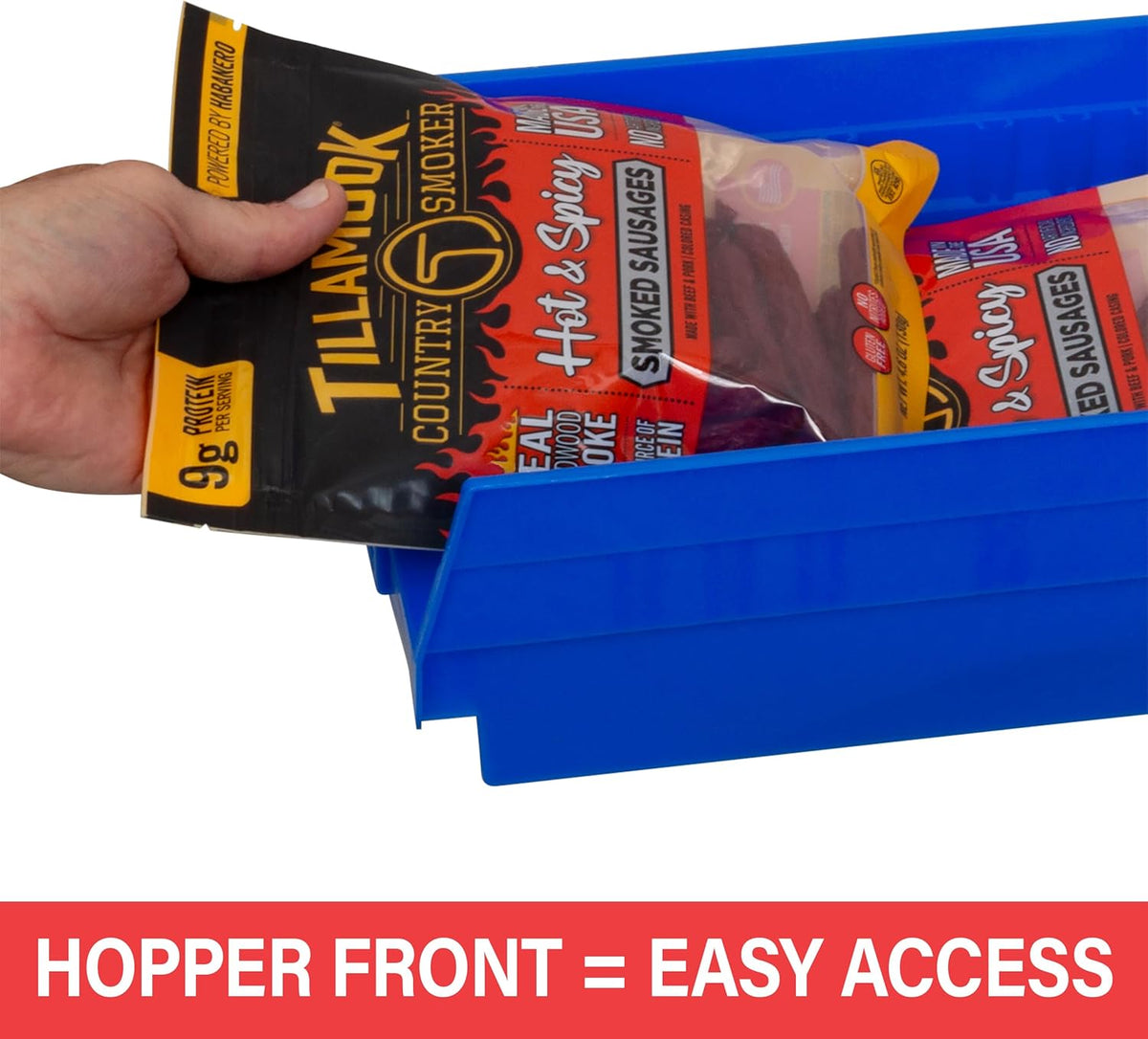 Akro-Mils 30150 Heavy Duty Plastic Shelf Bins, 12"x 8"x 4", Blue, 12-Pack