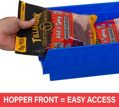 Akro-Mils 30150 Heavy Duty Plastic Shelf Bins, 12"x 8"x 4", Blue, 12-Pack