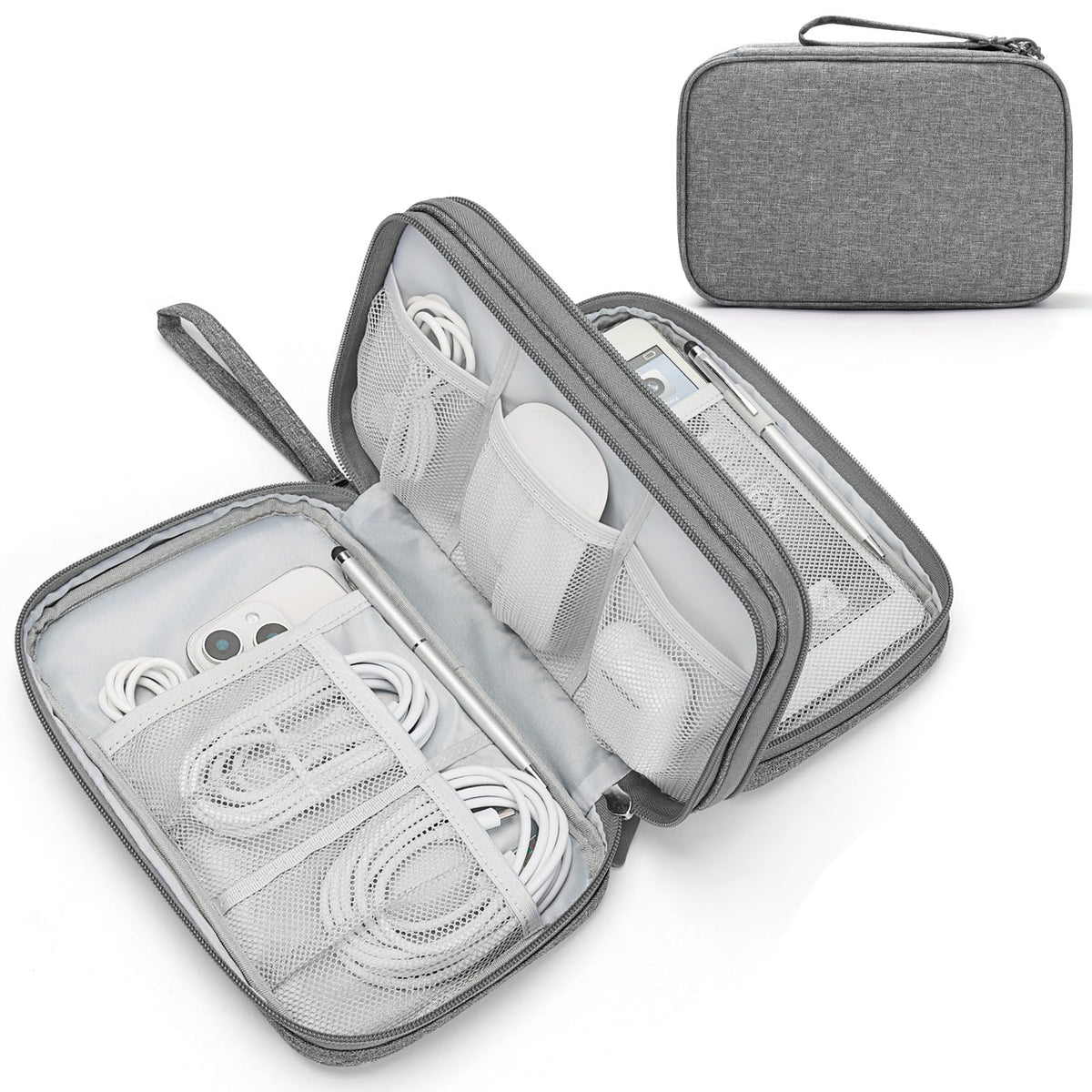 FYY Electronic Organizer, Travel Tech Pouch Bag, Medium, Black