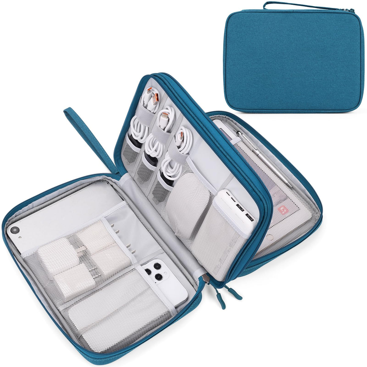 FYY Electronic Organizer, Travel Tech Pouch Bag, Medium, Black