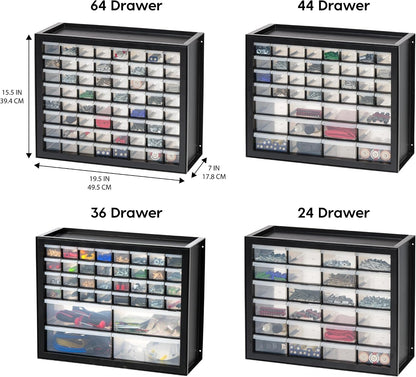 IRIS USA 44-Drawer Small Parts Storage Cabinet, Crafts, Made in USA, Black