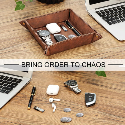 SITHON Valet Tray Desktop Storage Organizer Nightstand Caddy Holder