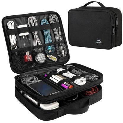 MATEIN Electronics Organizer Travel Case, Cable Organizer Bag, Black