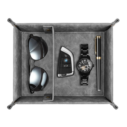 SITHON Valet Tray Desktop Storage Organizer with 2 Compartments