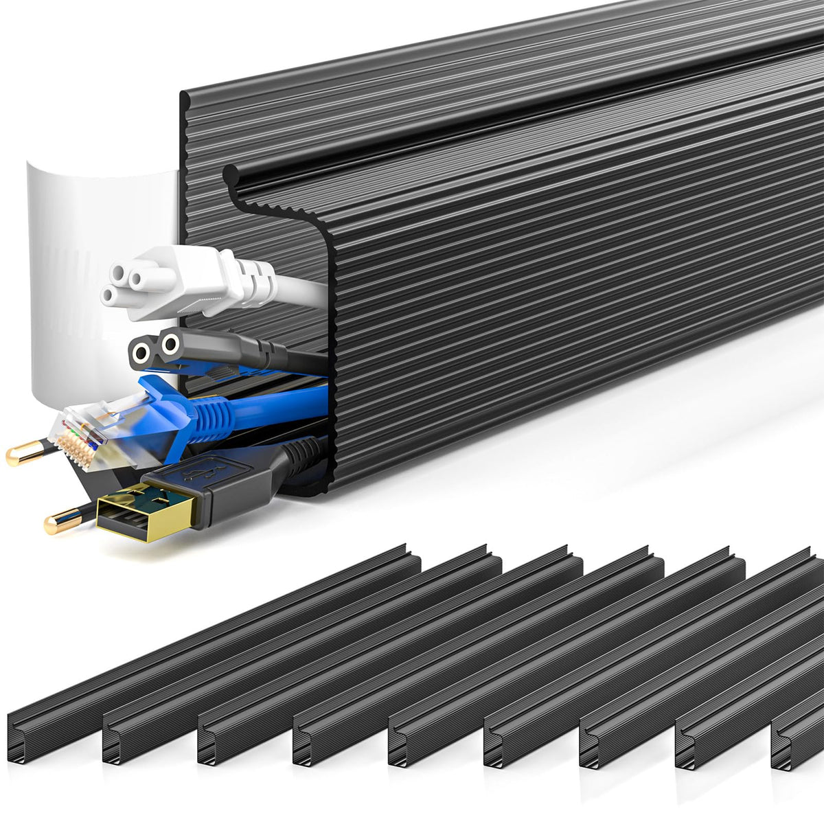 YECAYE Cable Management, 6 Pack, Black
