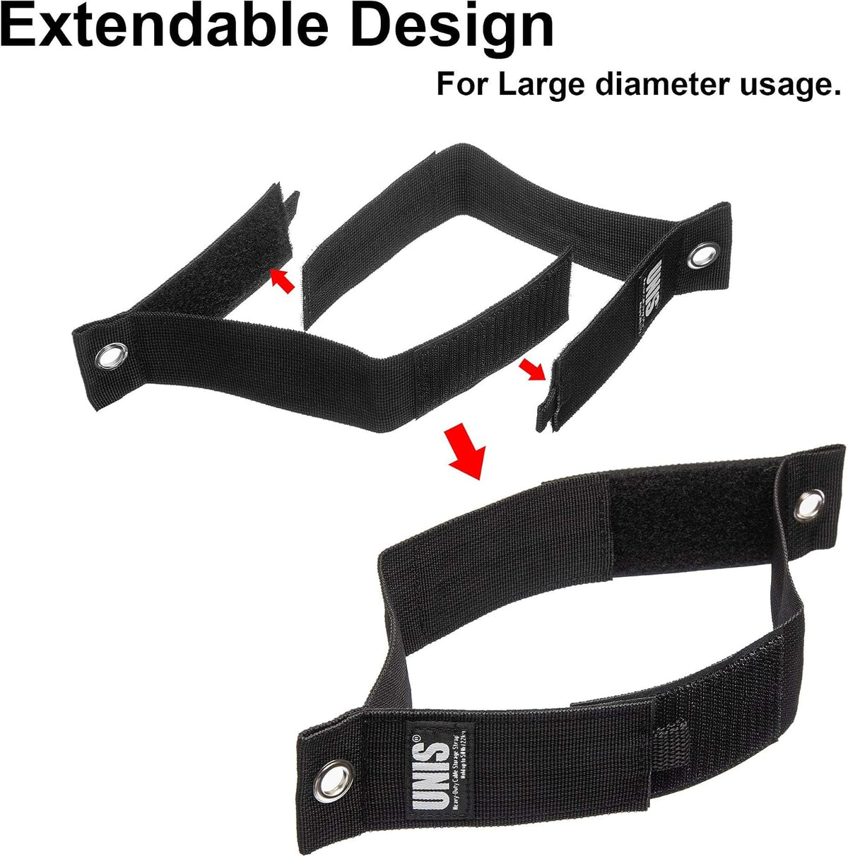 8 Pack Heavy Duty Large 13-inch Extension Cord Storage Extendable Cable Ties Strap Loop Hanger Organizer for Cable, Hose, Power Cord, and Rope