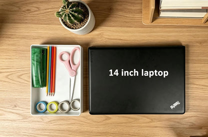 Amazon Basics Rectangular Plastic Desk Organizer with Storage Trays, Accessory Tray, Drawer Organizer, 9.4 x 6.7 x 2 inch, White