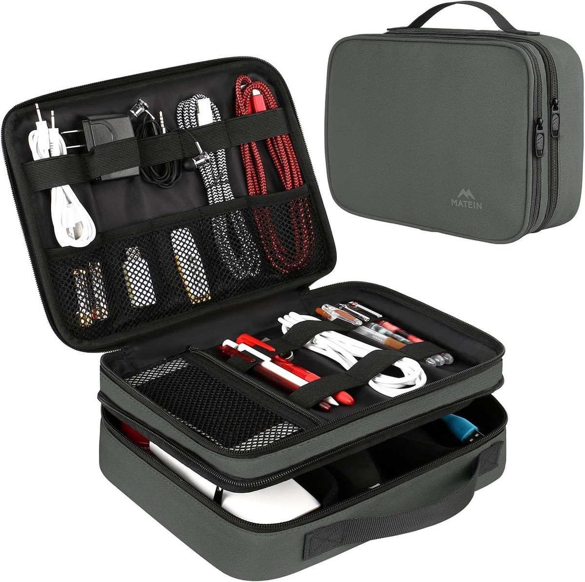 MATEIN Electronics Organizer Travel Case, Cable Organizer Bag, Black