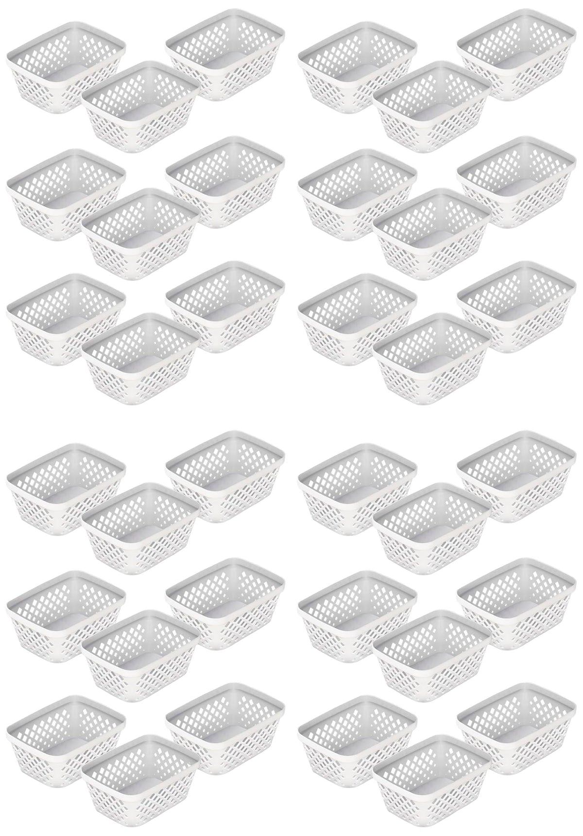 Glad Plastic Storage Basket Set - Multipurpose Drawer Trays, Kitchen Pantry Containers, and Bathroom Bins - 3 Pack Large Organizers, Grey