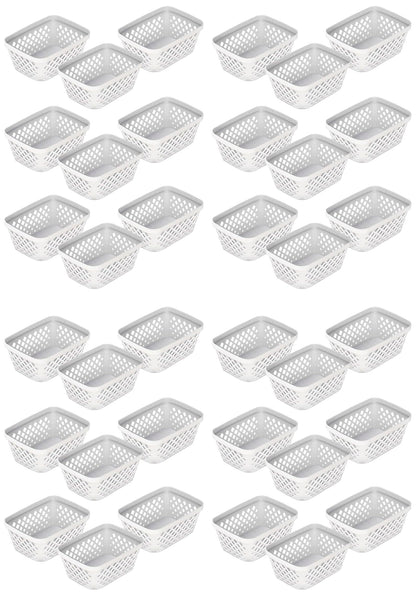 Glad Plastic Storage Basket Set - Multipurpose Drawer Trays, Kitchen Pantry Containers, and Bathroom Bins - 3 Pack Large Organizers, Grey