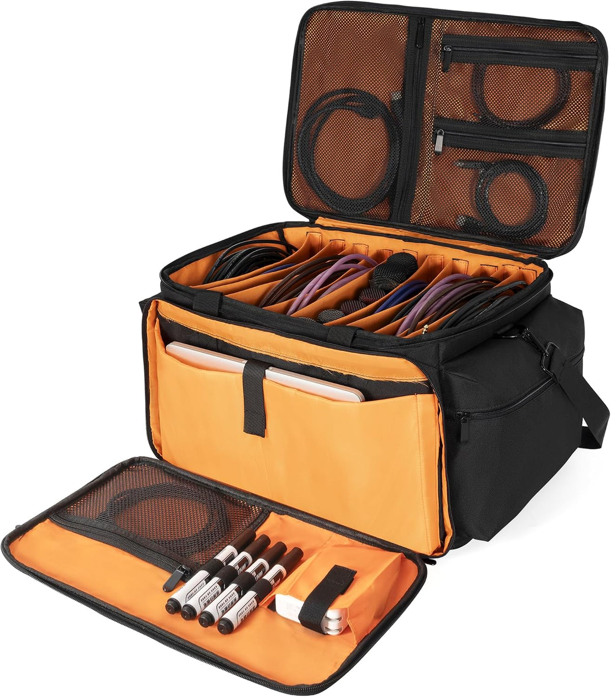 AKOZLIN Cable File Bag with Dividers for Sound Instrument Accessories