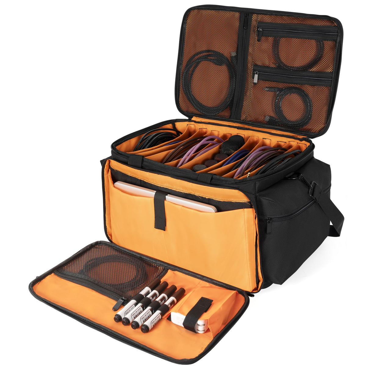 AKOZLIN Cable File Bag with Dividers for Sound Instrument Accessories