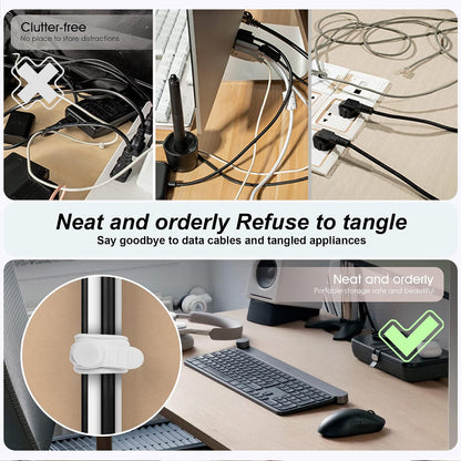 24Pcs Silicone Cable Ties, Cord Organizer Cable Management-Multi