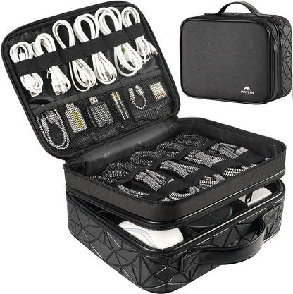 MATEIN Cord Organizer Case with Adjustable Divider, Large DJ Cable File Bag