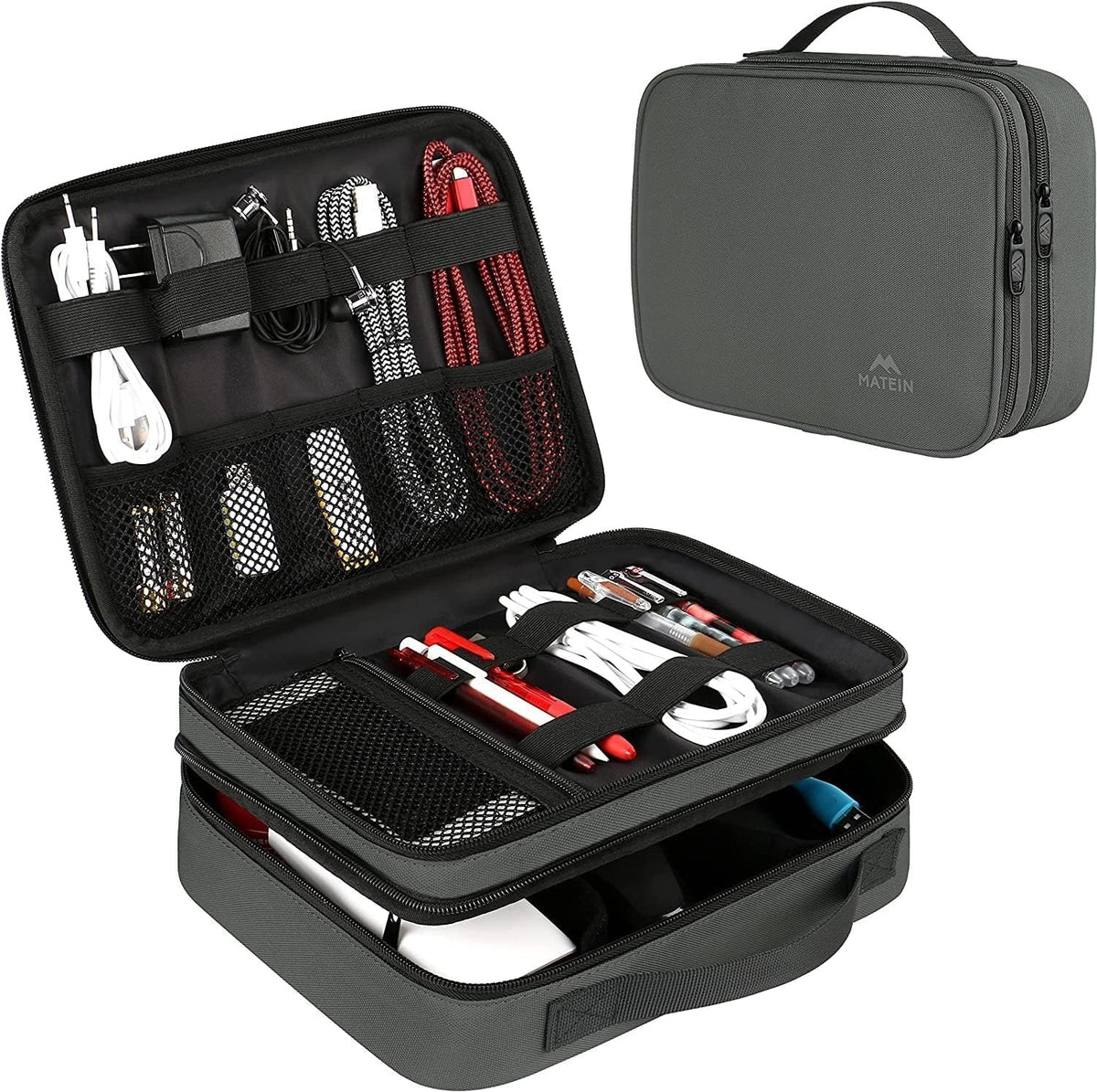 MATEIN Electronics Organizer Travel Case, Cable Organizer Bag, Black