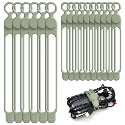 24Pcs Silicone Cable Ties, Cord Organizer Cable Management-Multi