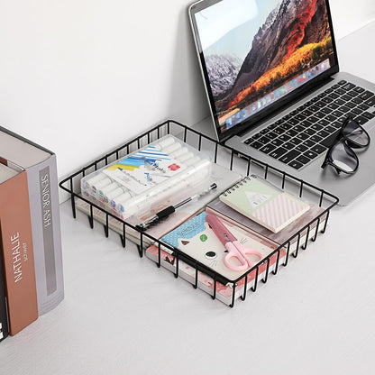 BTSKY Multipurpose A4 File Tray Wire Desk Tray Organizer, Black